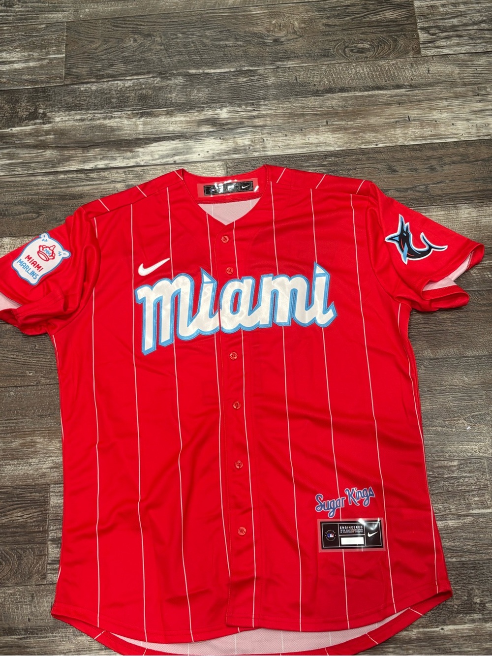 Jose Fernandez (sz below) red Miami marlins city connect baseball jersey
